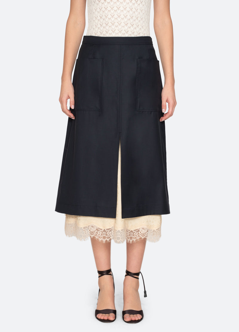 navy-fiora skirt-front view - 2