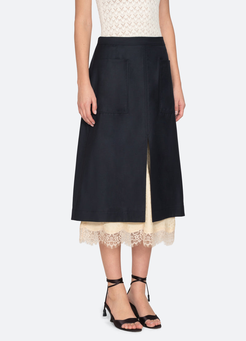 navy-fiora skirt-three quarter view - 6