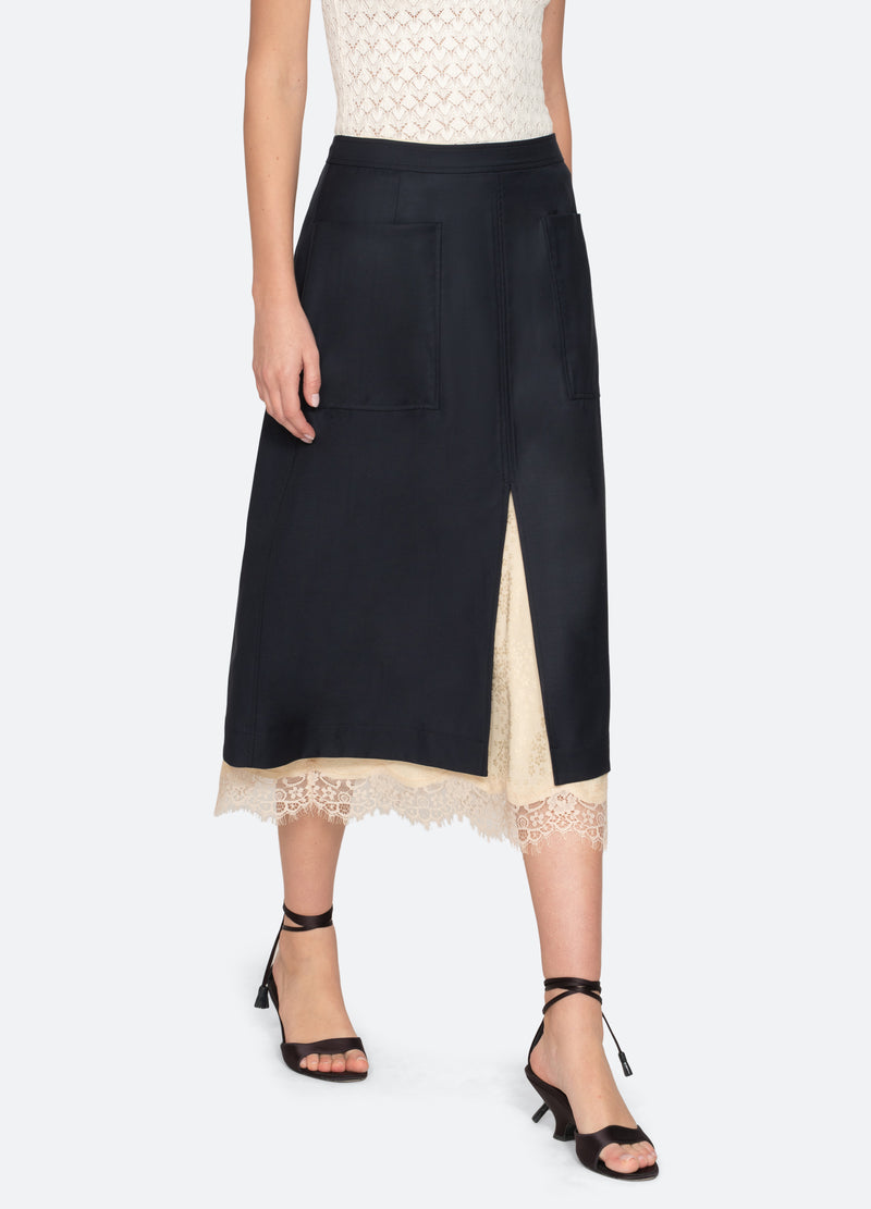 navy-fiora skirt-walking view - 7