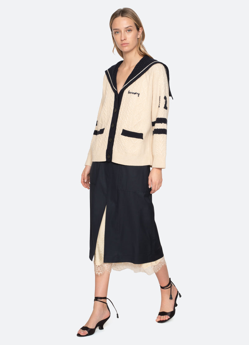 navy-fiora skirt-full body view - 9