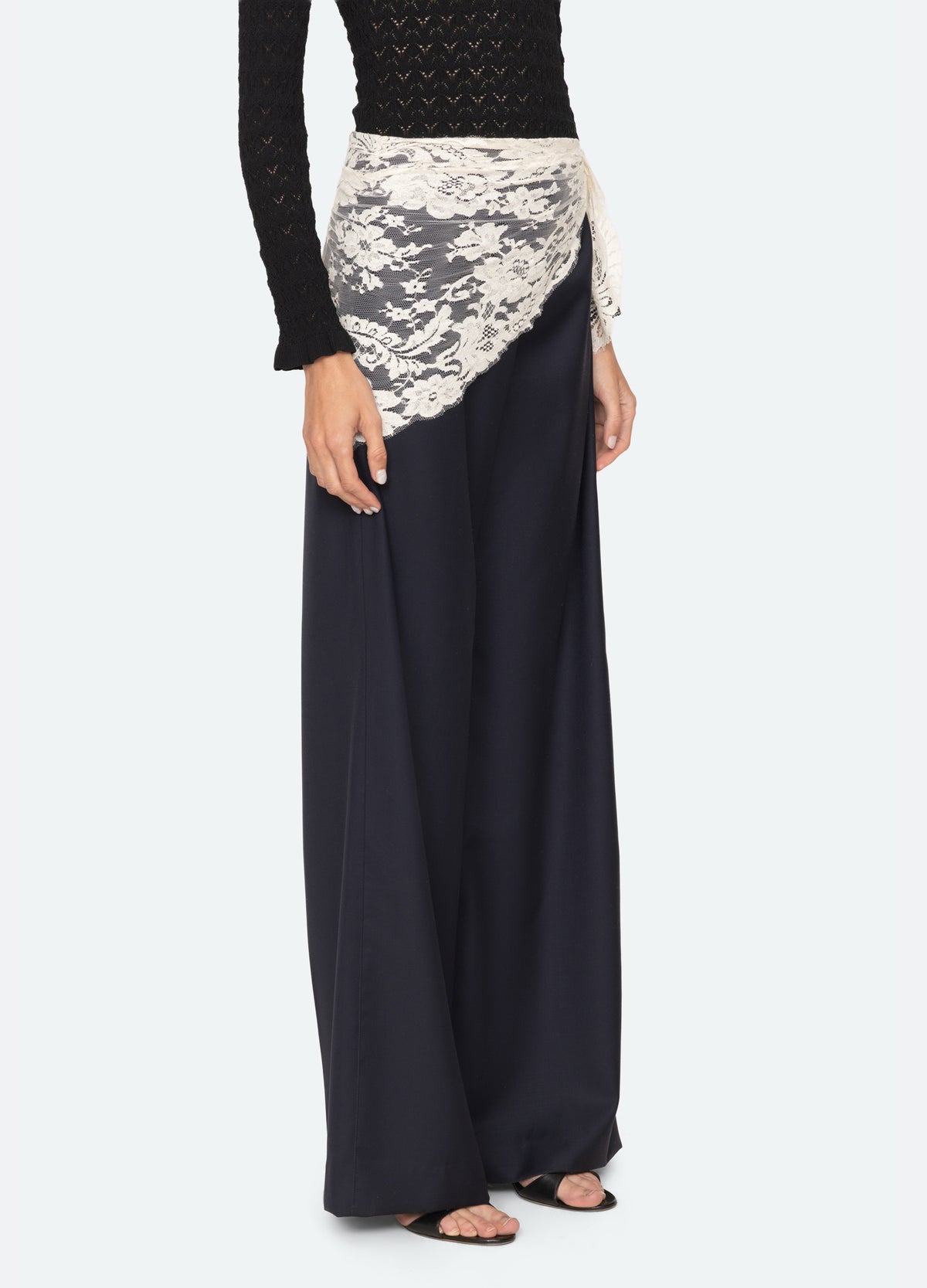 navy-fiora pants-three quarter view - 5