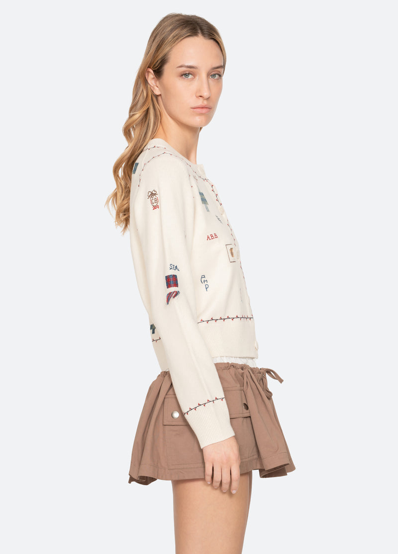 cream-claira cardigan-side view - 3