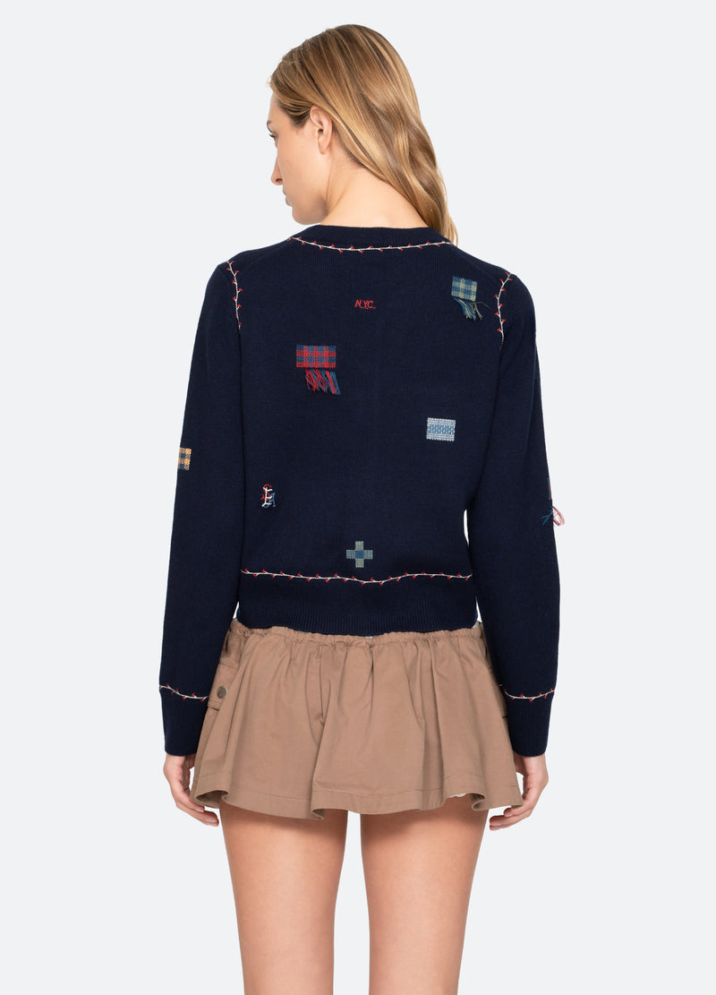 navy-claira cardigan-back view - 11