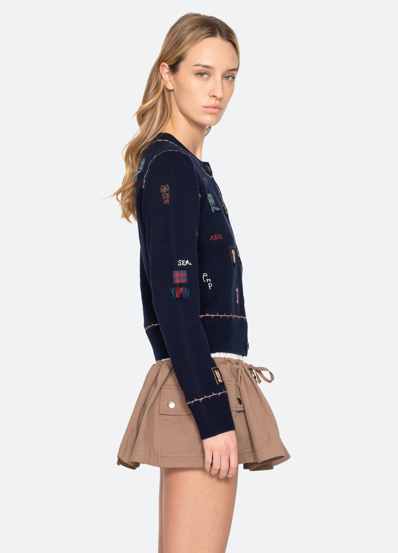 navy-claira cardigan-side view - 12