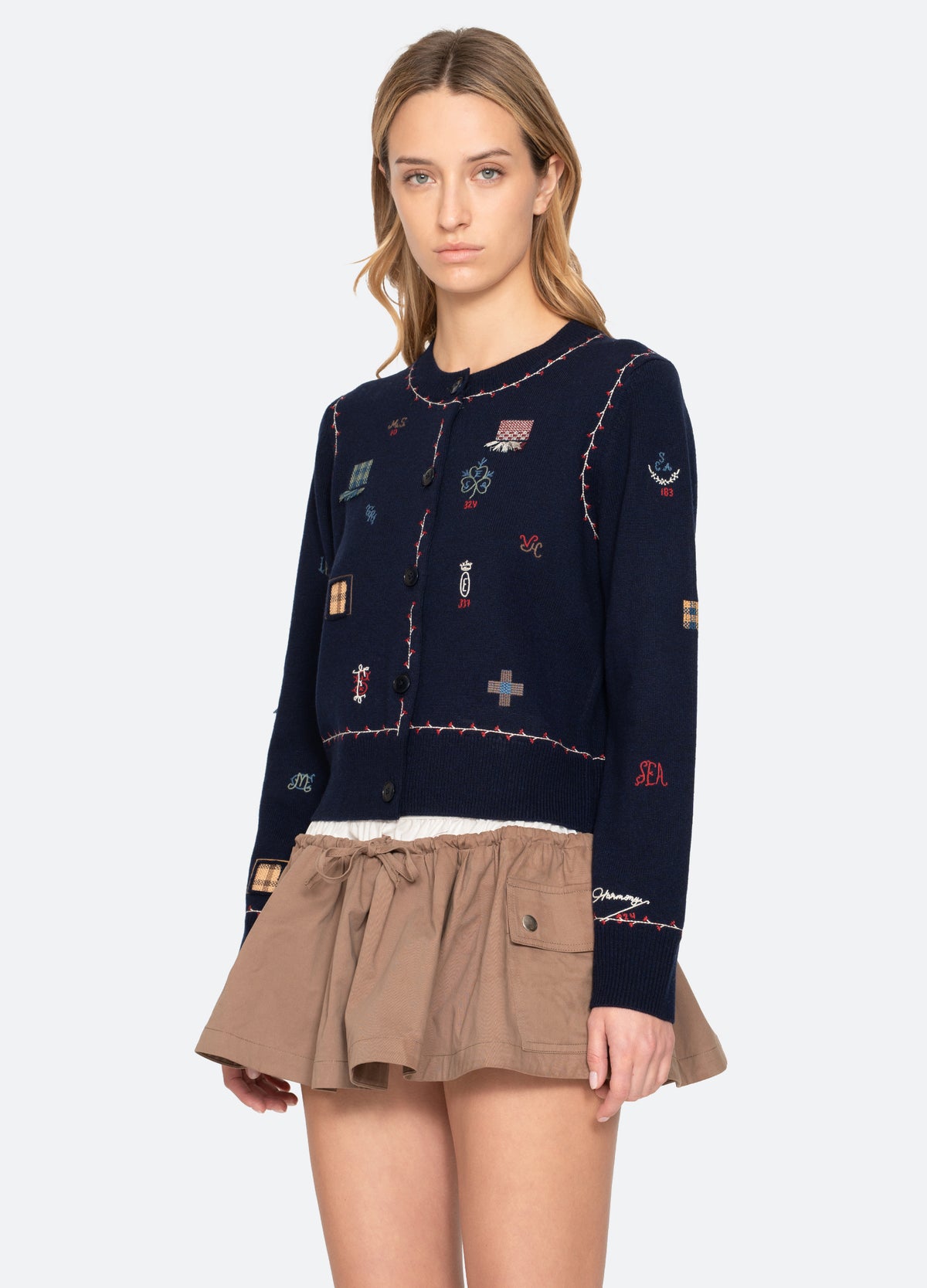 navy-claira cardigan-three quarter view - 14