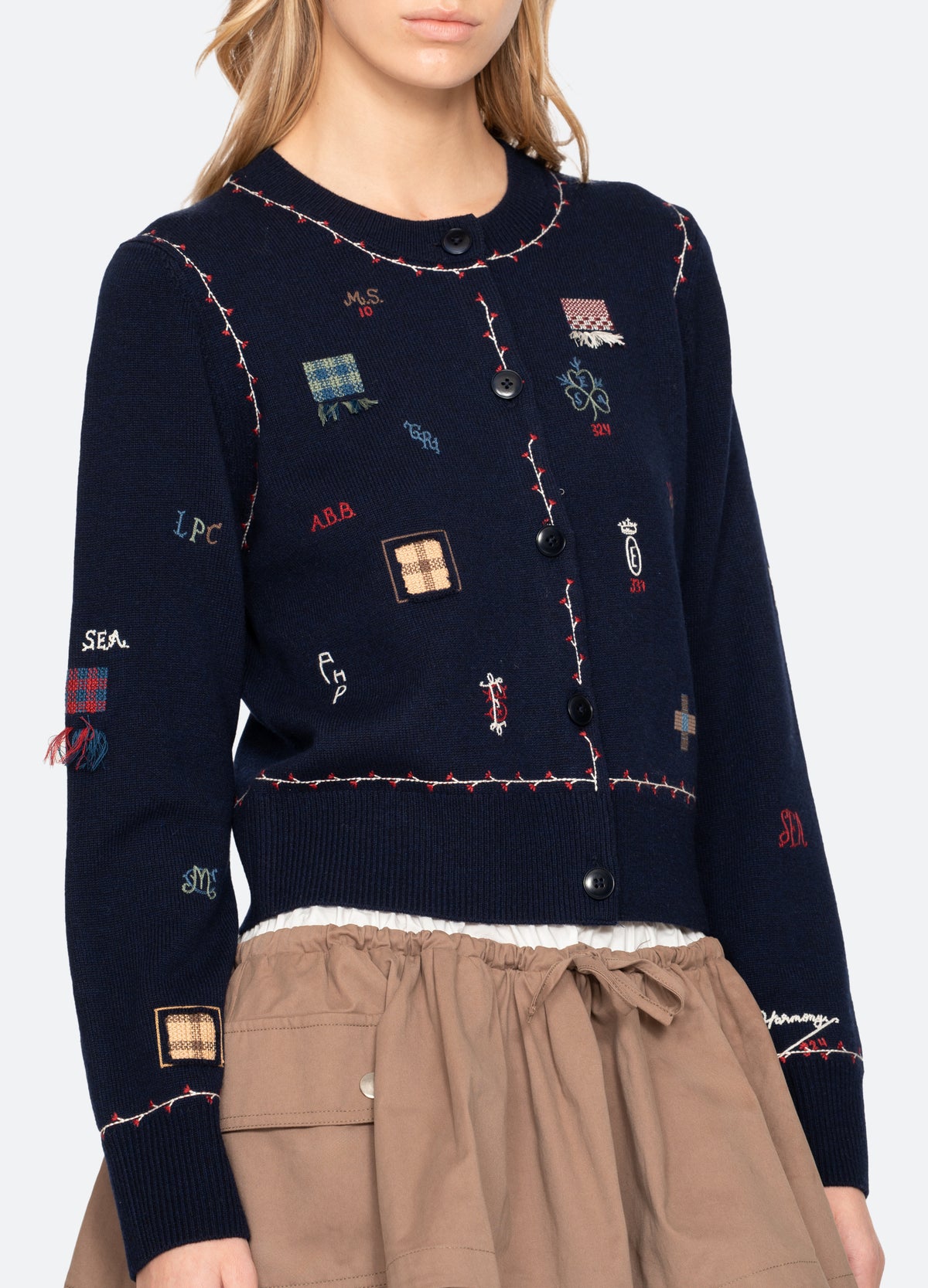 navy-claira cardigan-detail view - 16