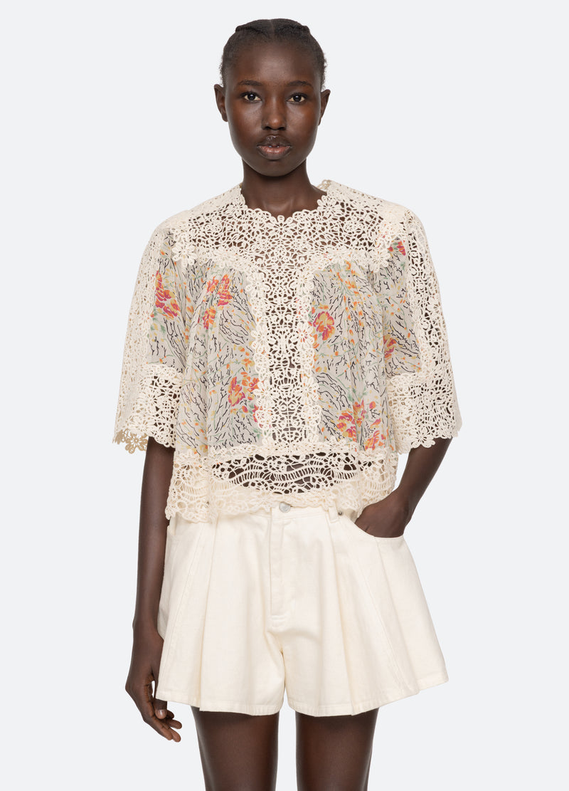 cream-luisa top-front view - 1