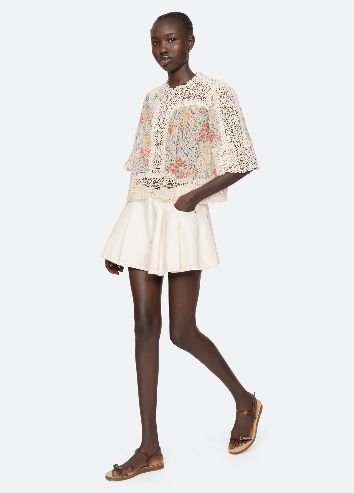 cream-luisa top-full body view - 7