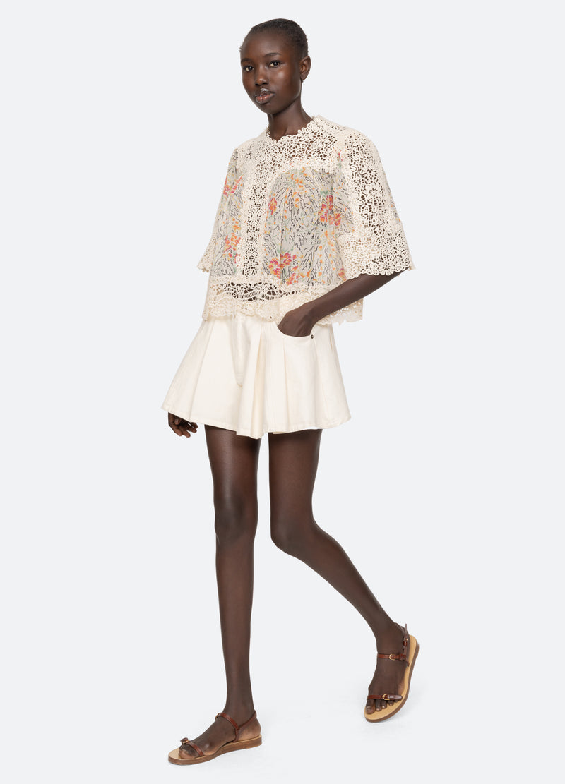 cream-luisa top-full body view - 7