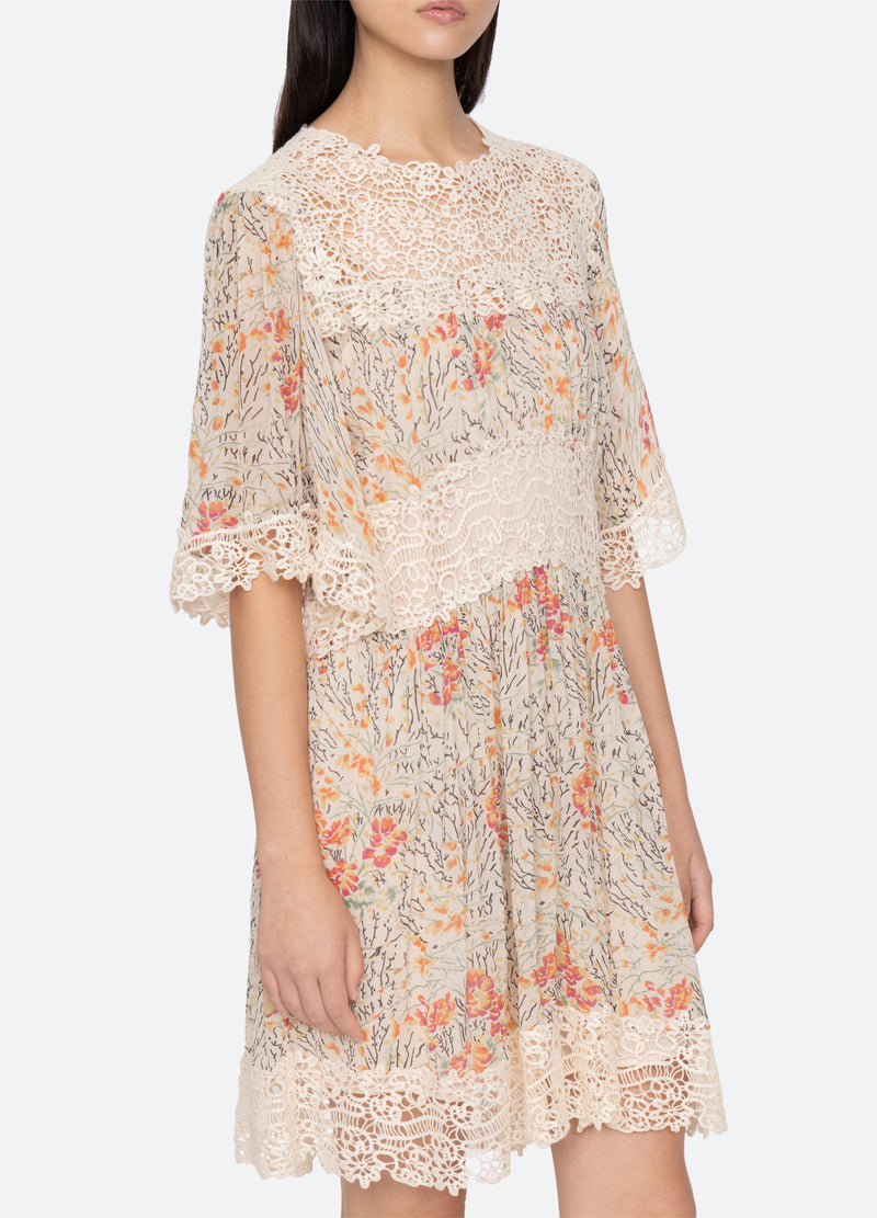 cream-luisa dress-detail view - 7