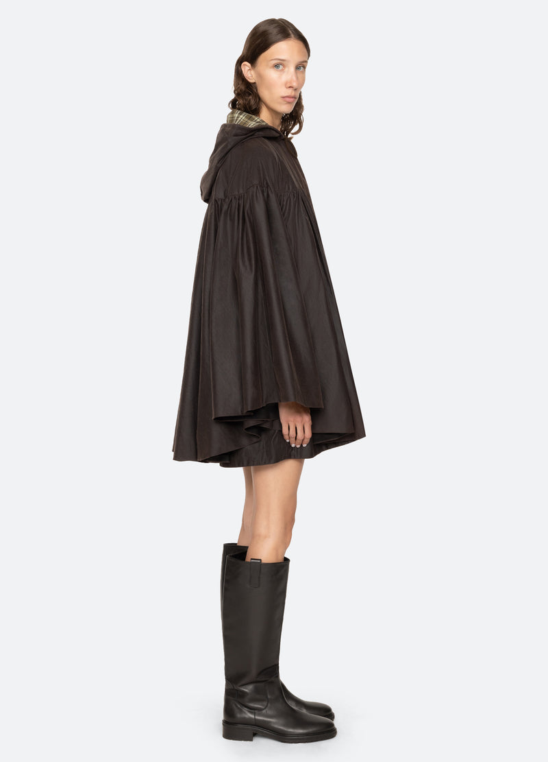 brown-quentin poncho-side view - 4