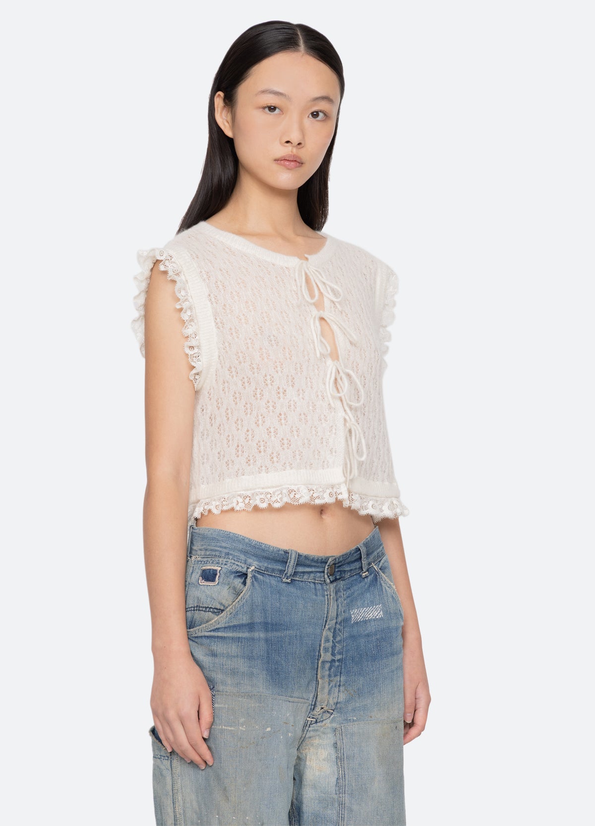 cream-teagan vest-three quarter view - 5