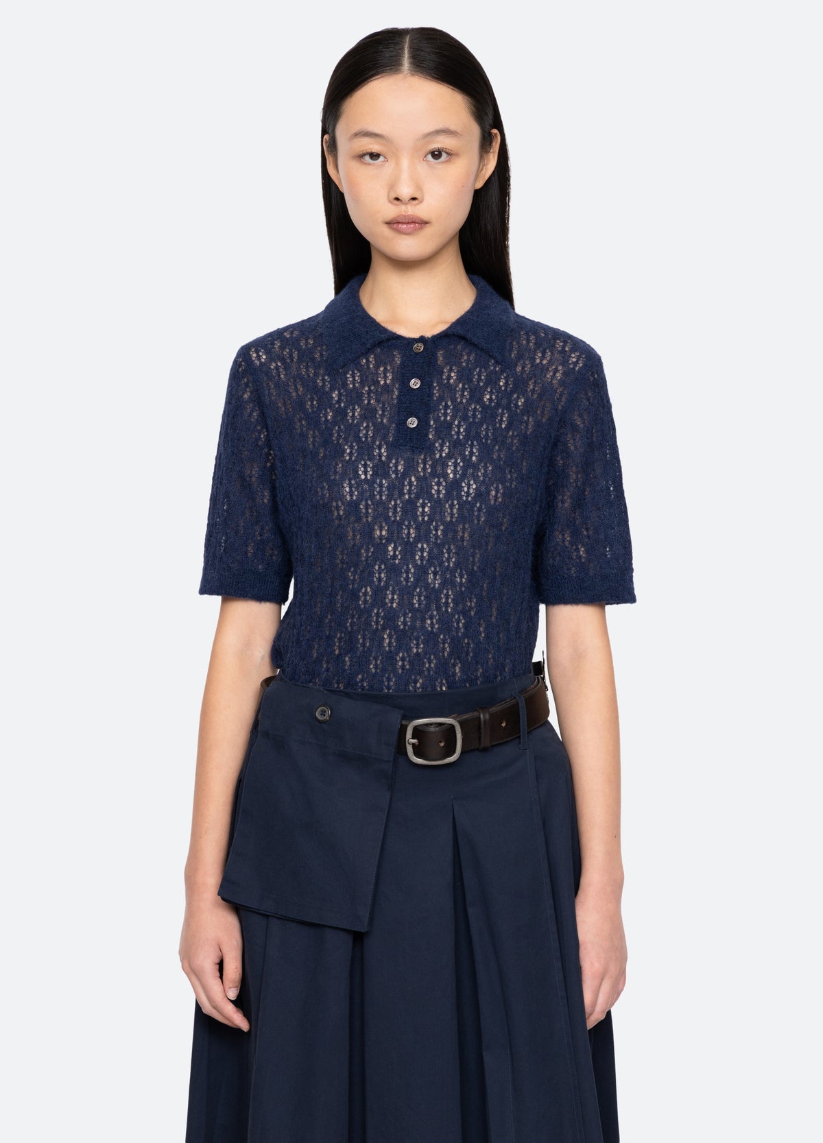 navy-teagan s/s sweater-front view - 8