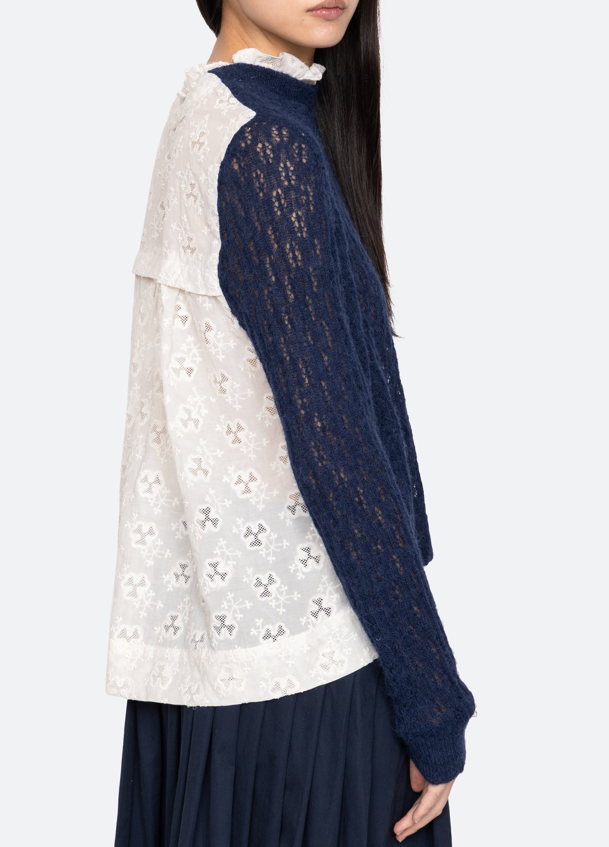 navy-teagan sweater-detail view - 6