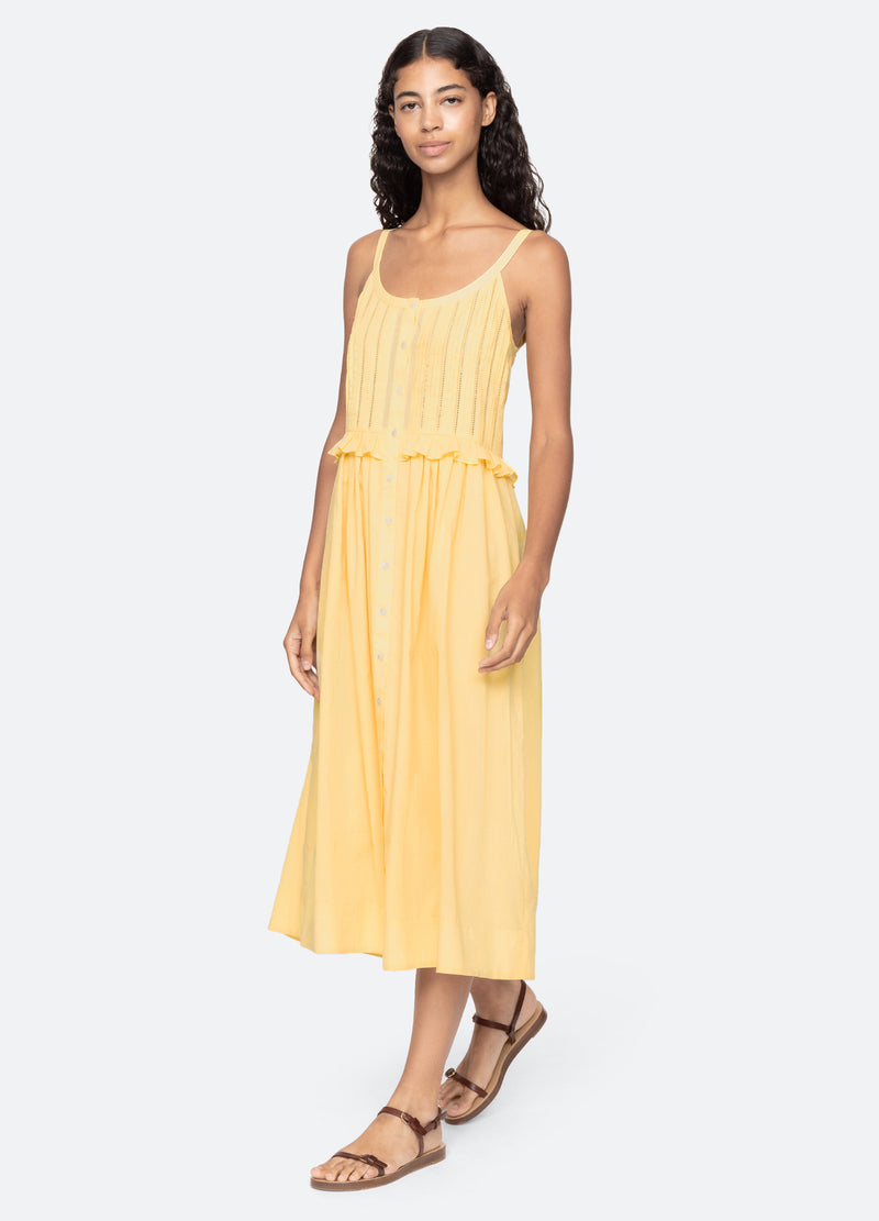 yellow-alberte dress-walking view - 11