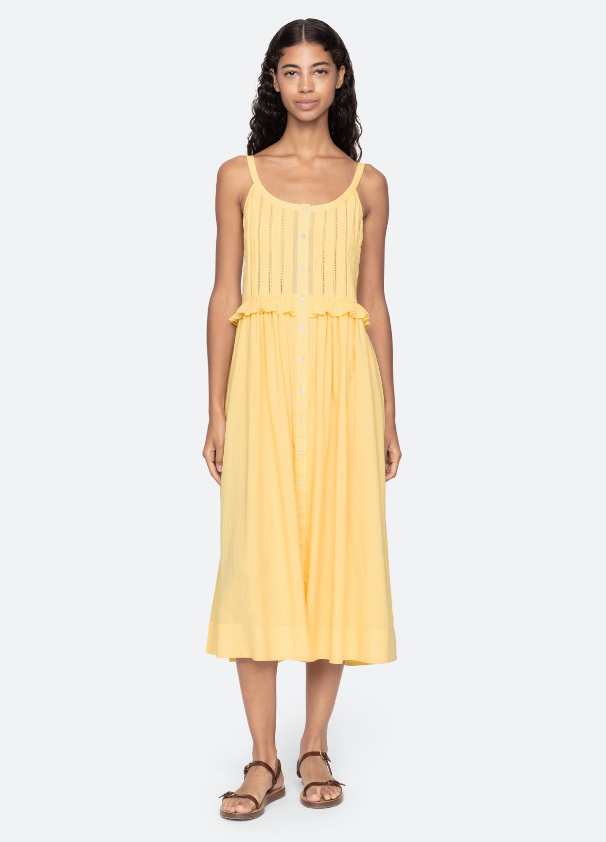 yellow-alberte dress-front view - 7