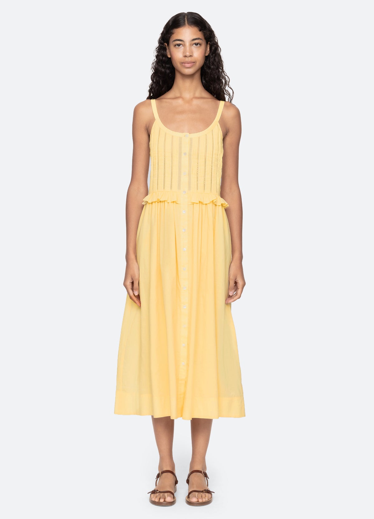 yellow-alberte dress-front view 2 - 12