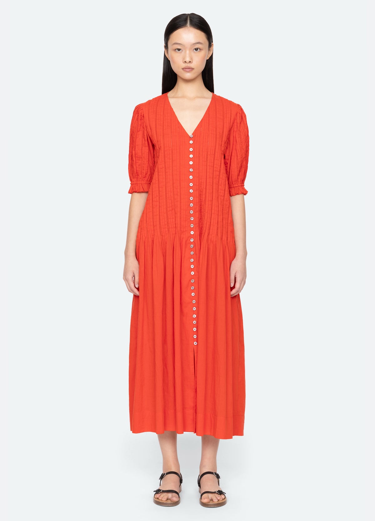 red-alberte s/s dress-front view 2 - 5