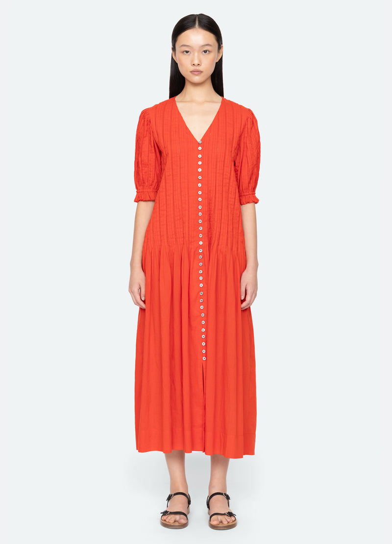 red-alberte s/s dress-front view 2 - 5