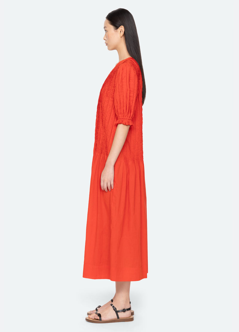 red-alberte s/s dress-side view - 3