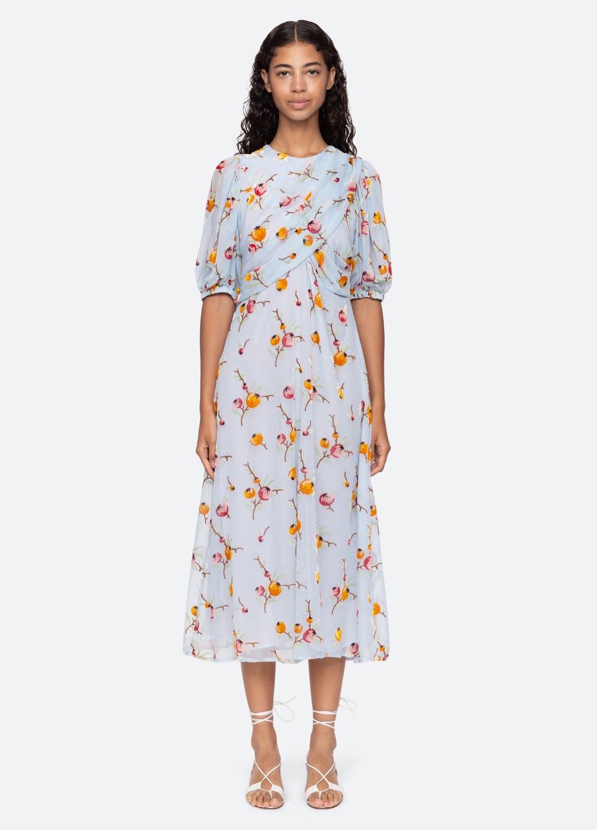 blue-freya s/s dress-full body view - 5