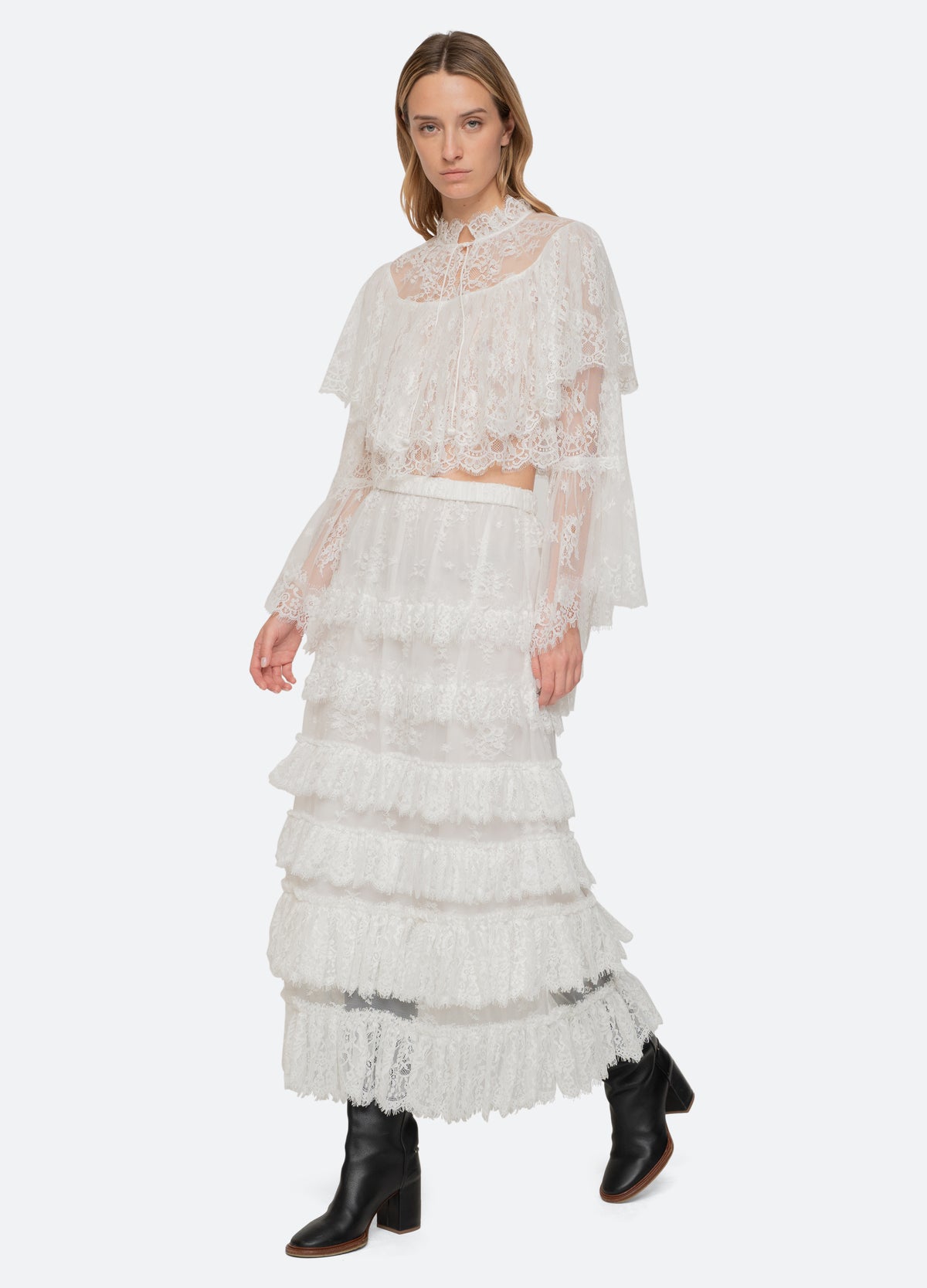 white-holden blouse-full body view - 13