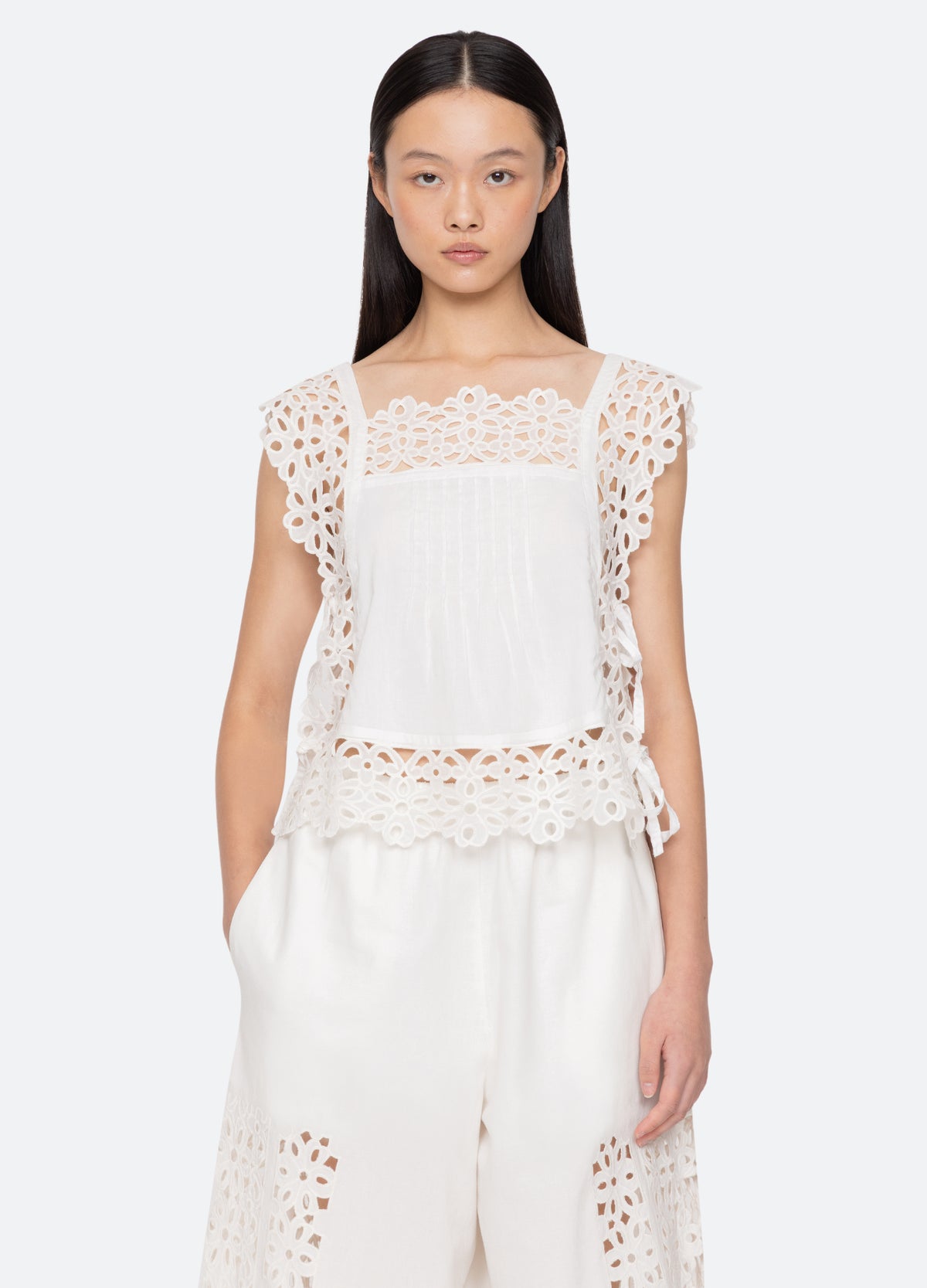 white-leila top-front view - 2