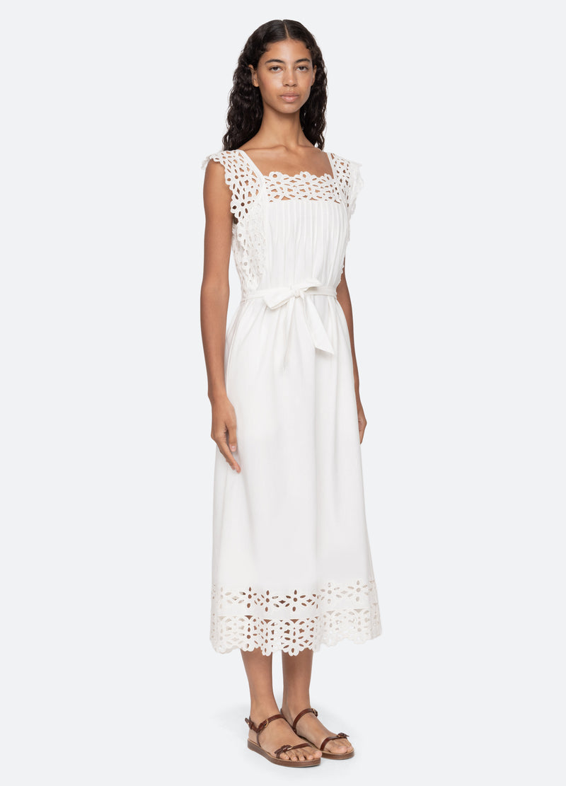 white-leila dress-three quarter view - 5