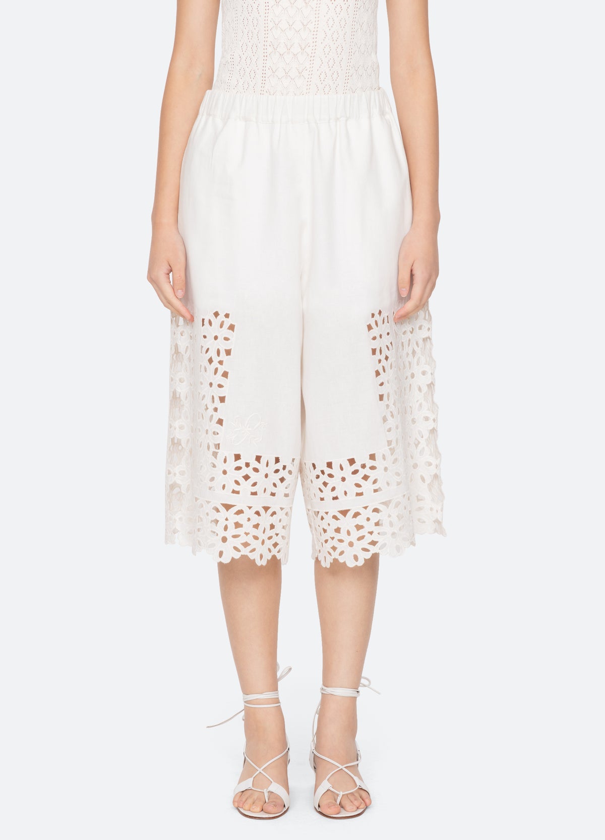 white-leila culottes-front view