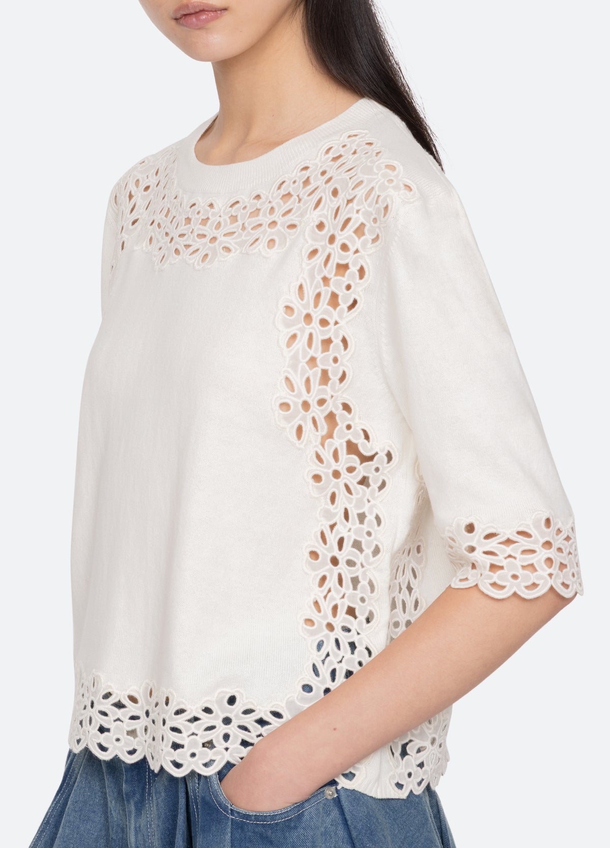 cream-leila sweater-detail view - 6