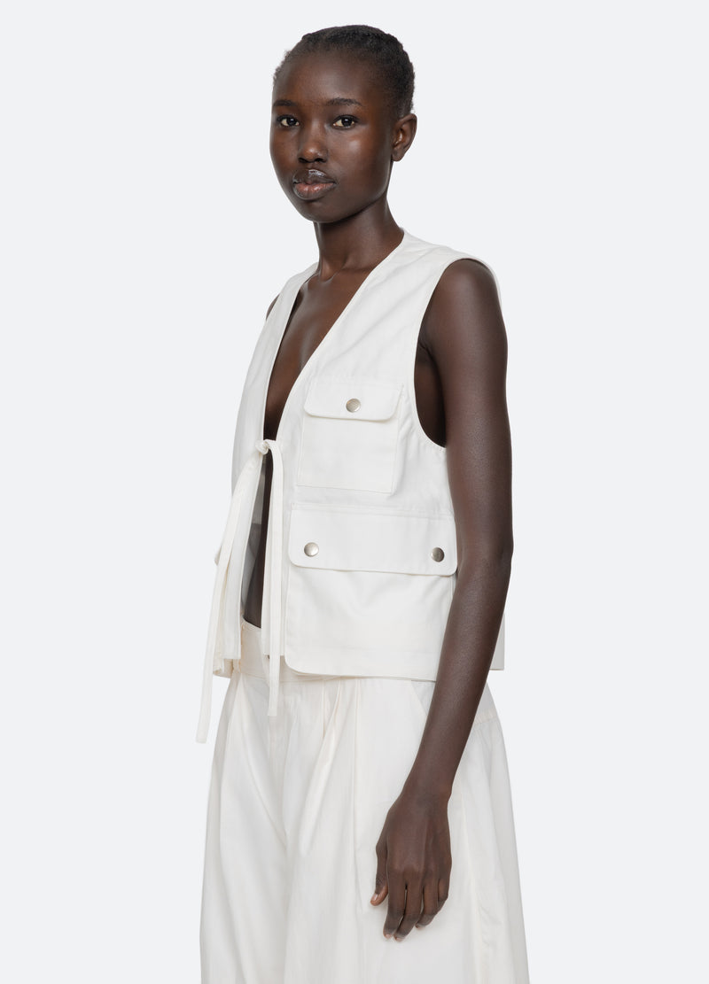 cream-lois vest-three quarter view - 5