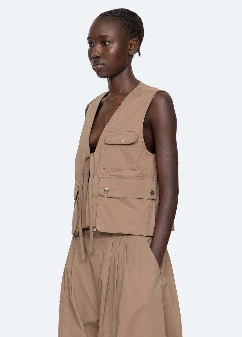 taupe-lois vest-three quarter view - 13