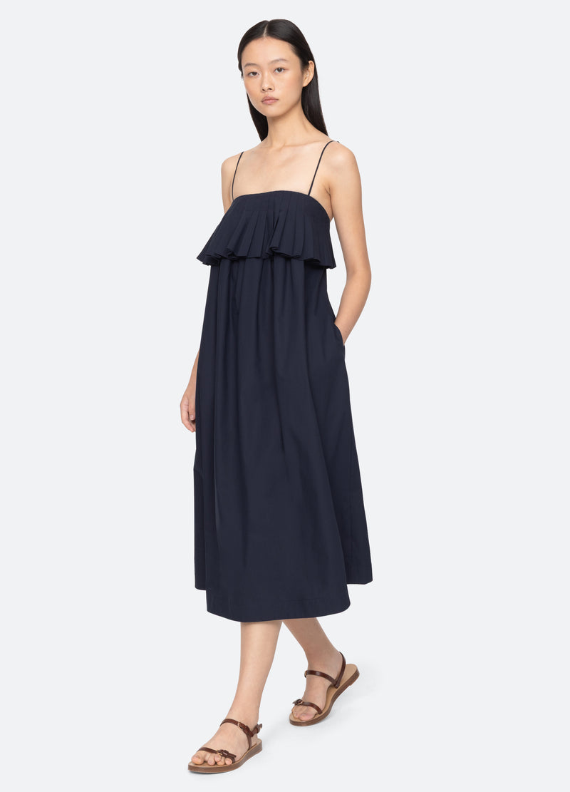 navy-lois dress-walking view - 8