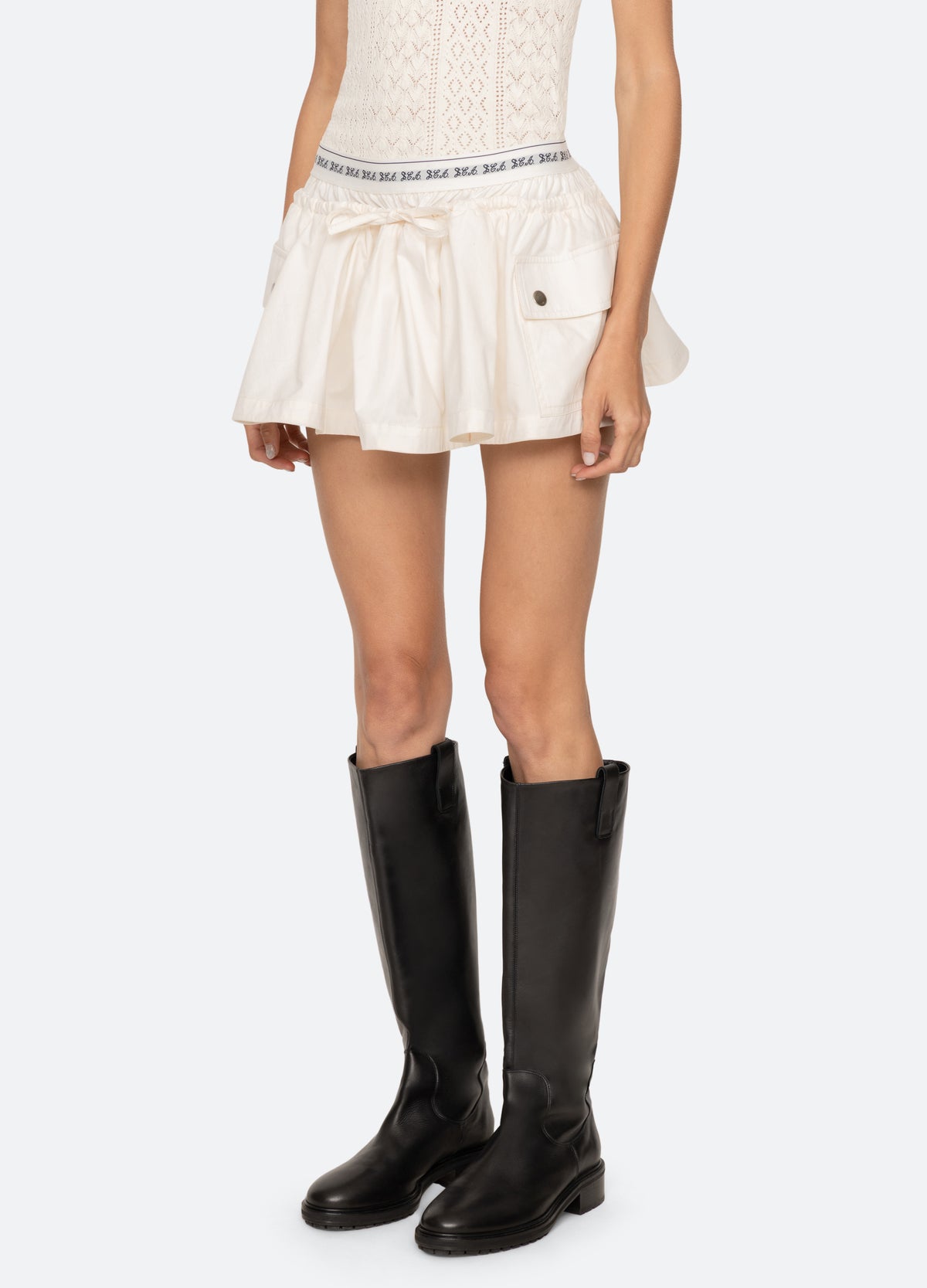 cream-lois shorts-three quarter view - 5