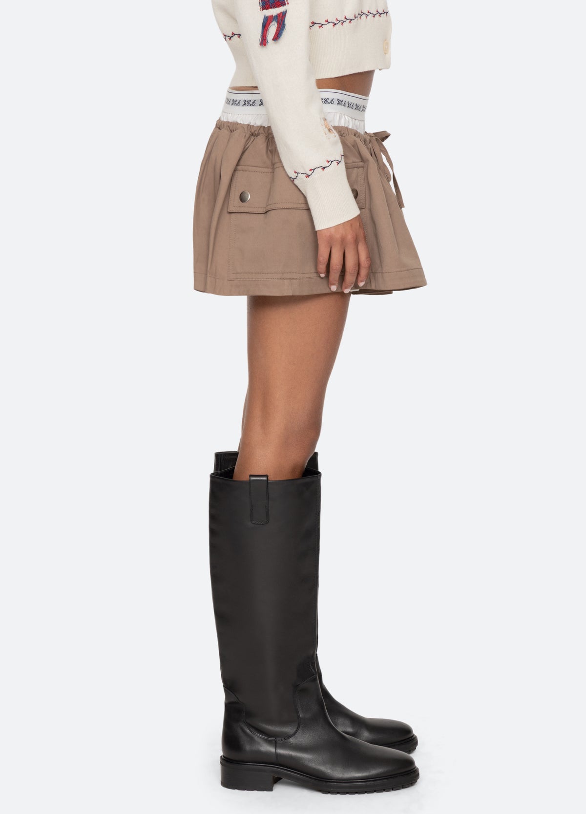 taupe-lois shorts-side view - 11