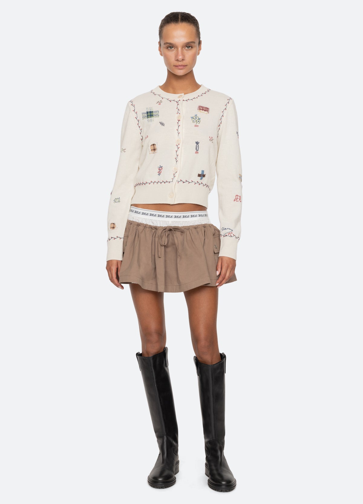 taupe-lois shorts-full body view - 14