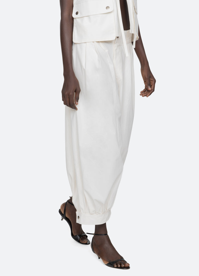 cream-lois pants-walking view - 6