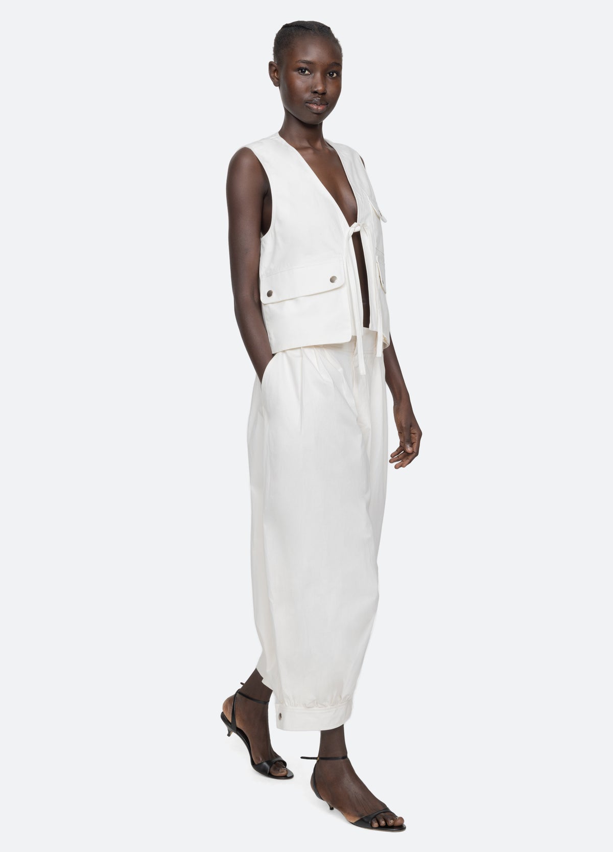 cream-lois pants-full body view - 7