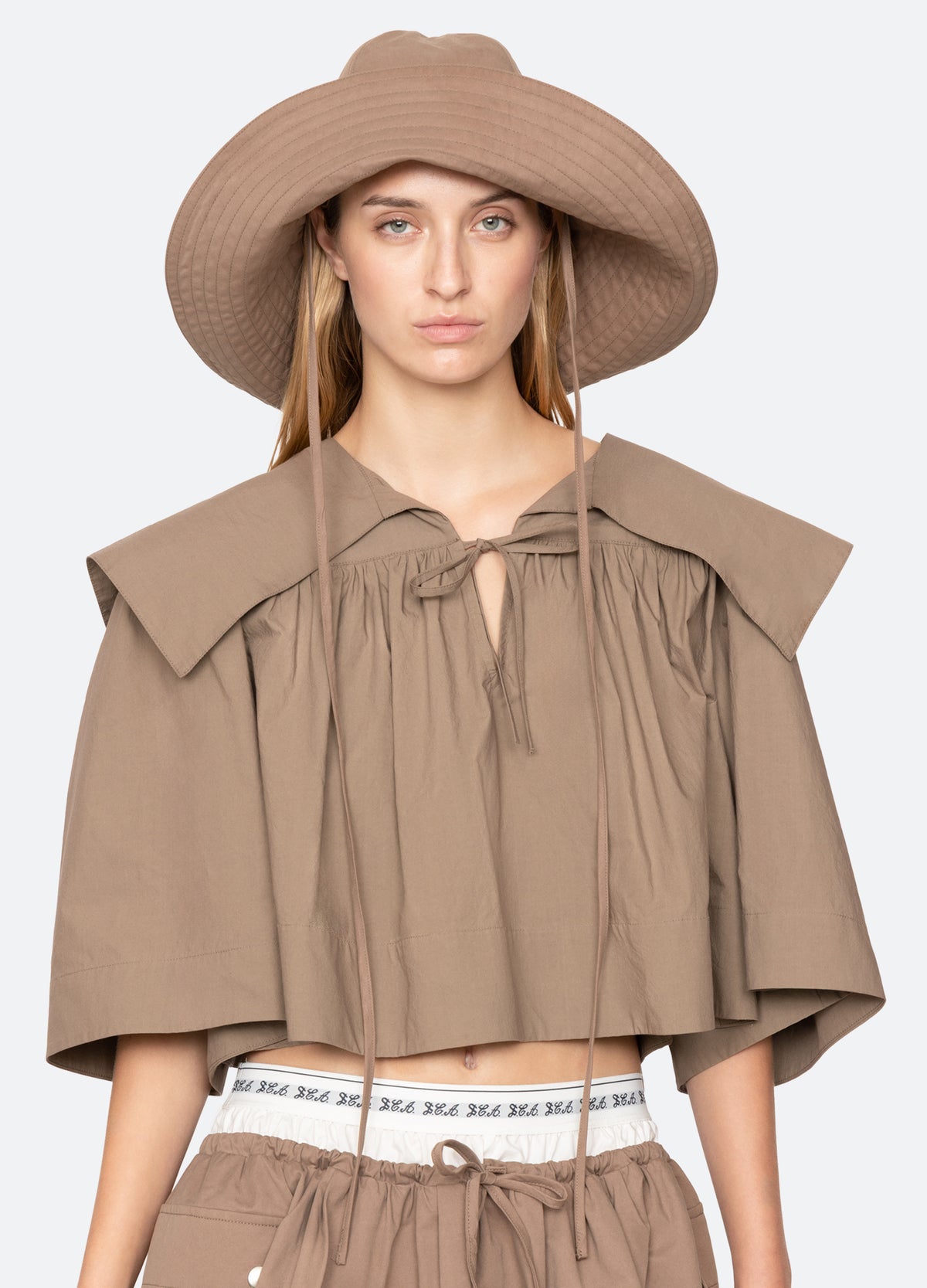 taupe-lois hat-front view - 13