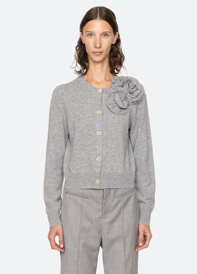 grey-minette cardigan-front view 2 - 5