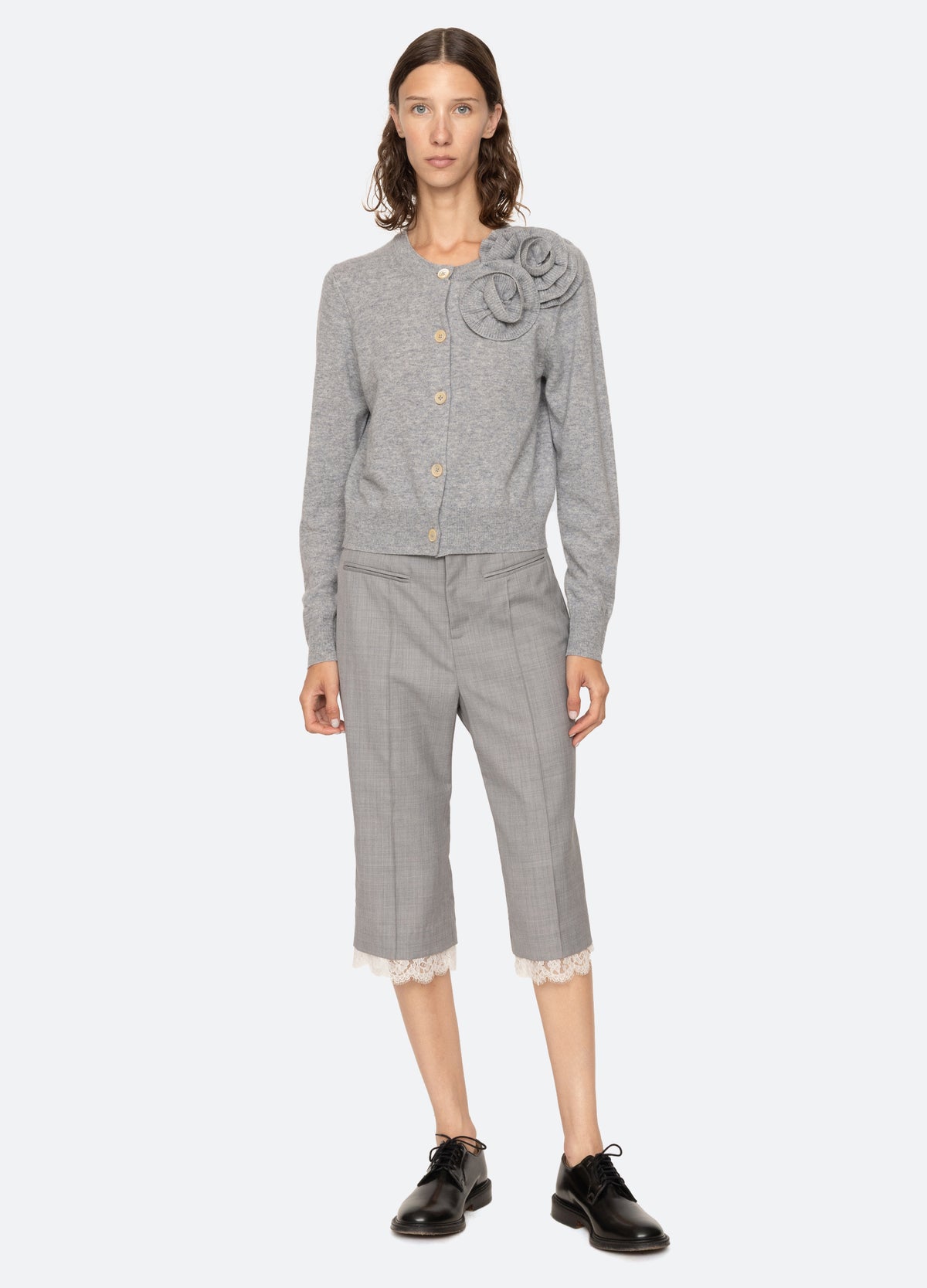 grey-minette cardigan-full body view - 7