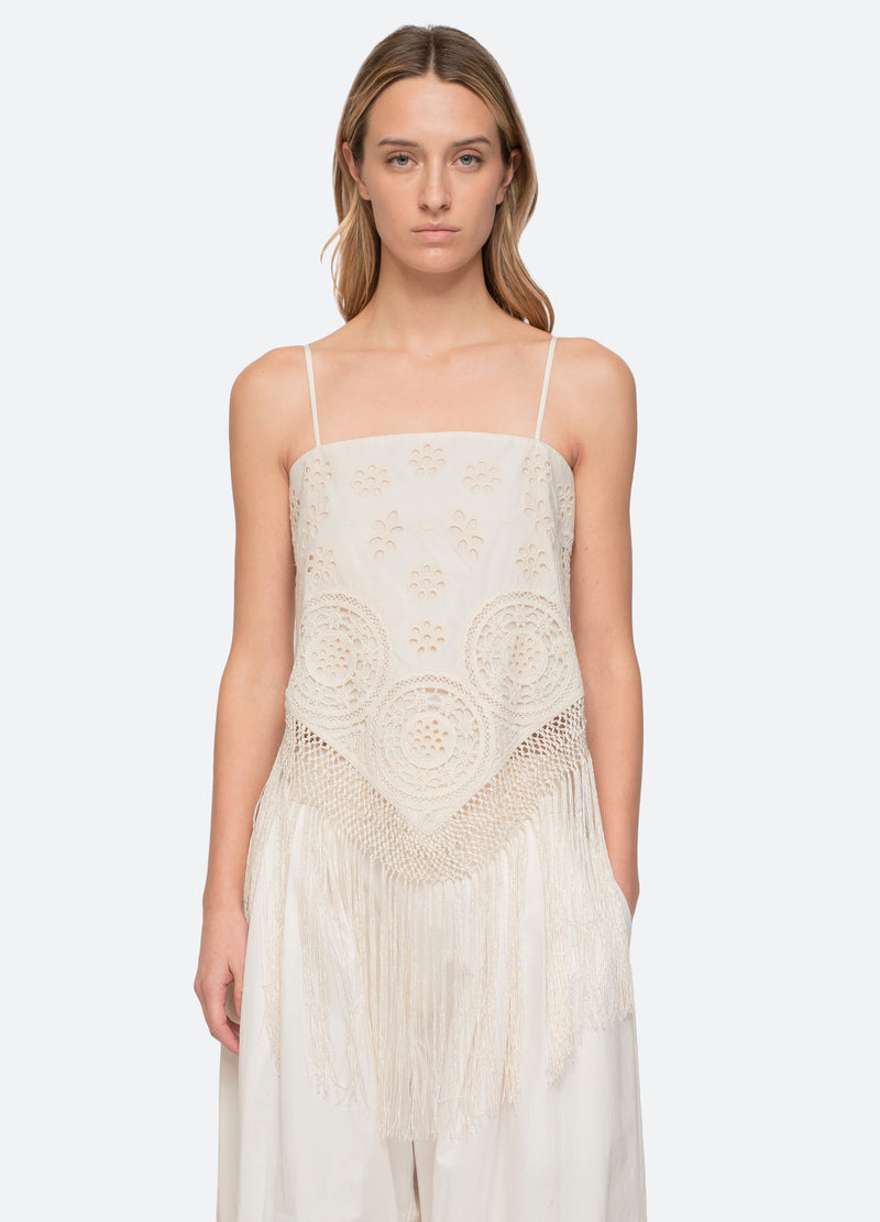 cream-rafina top-front view - 2