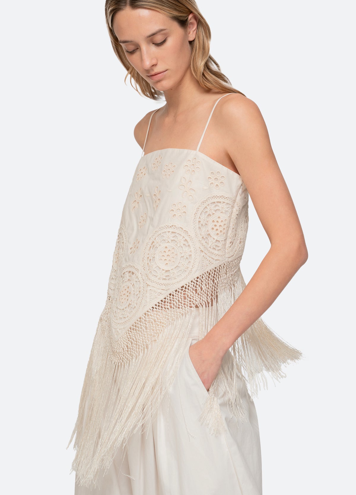 cream-rafina top-detail view - 8