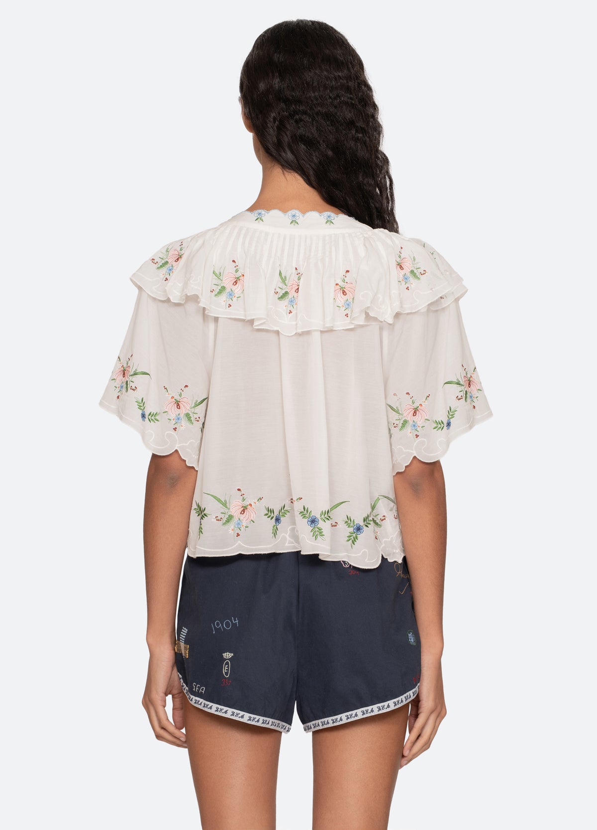 cream-serafina s/s top-back view - 3