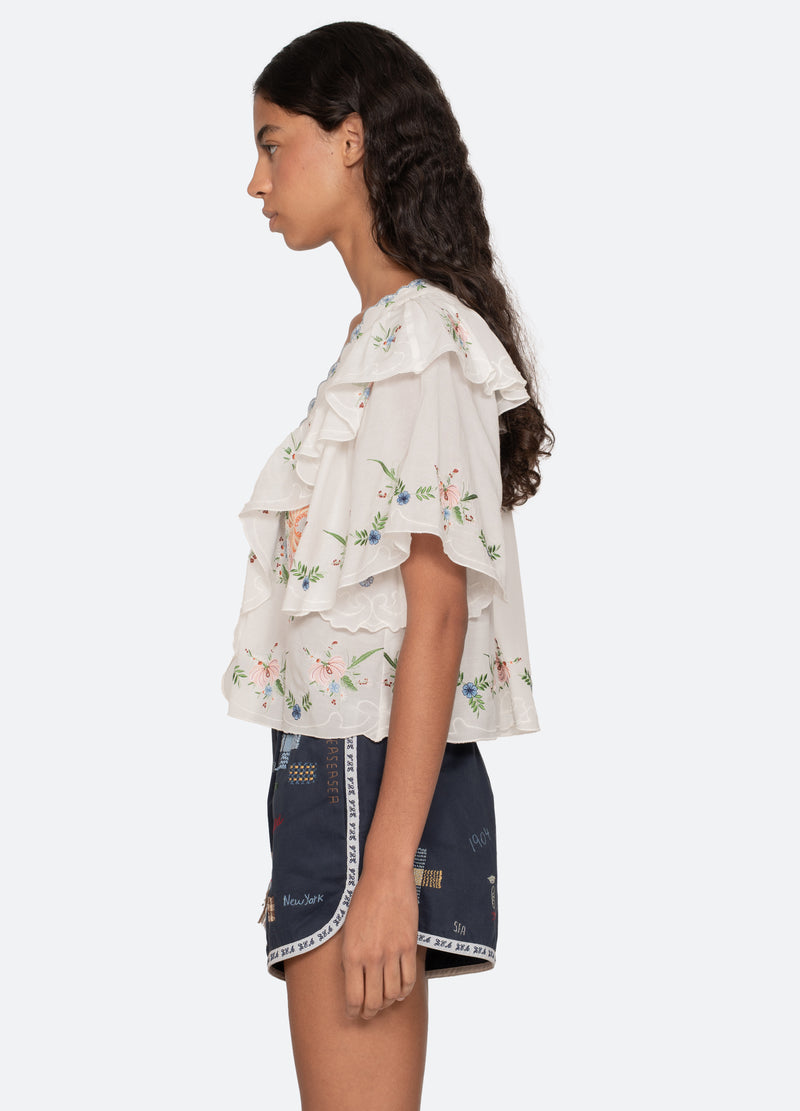 cream-serafina s/s top-side view - 4