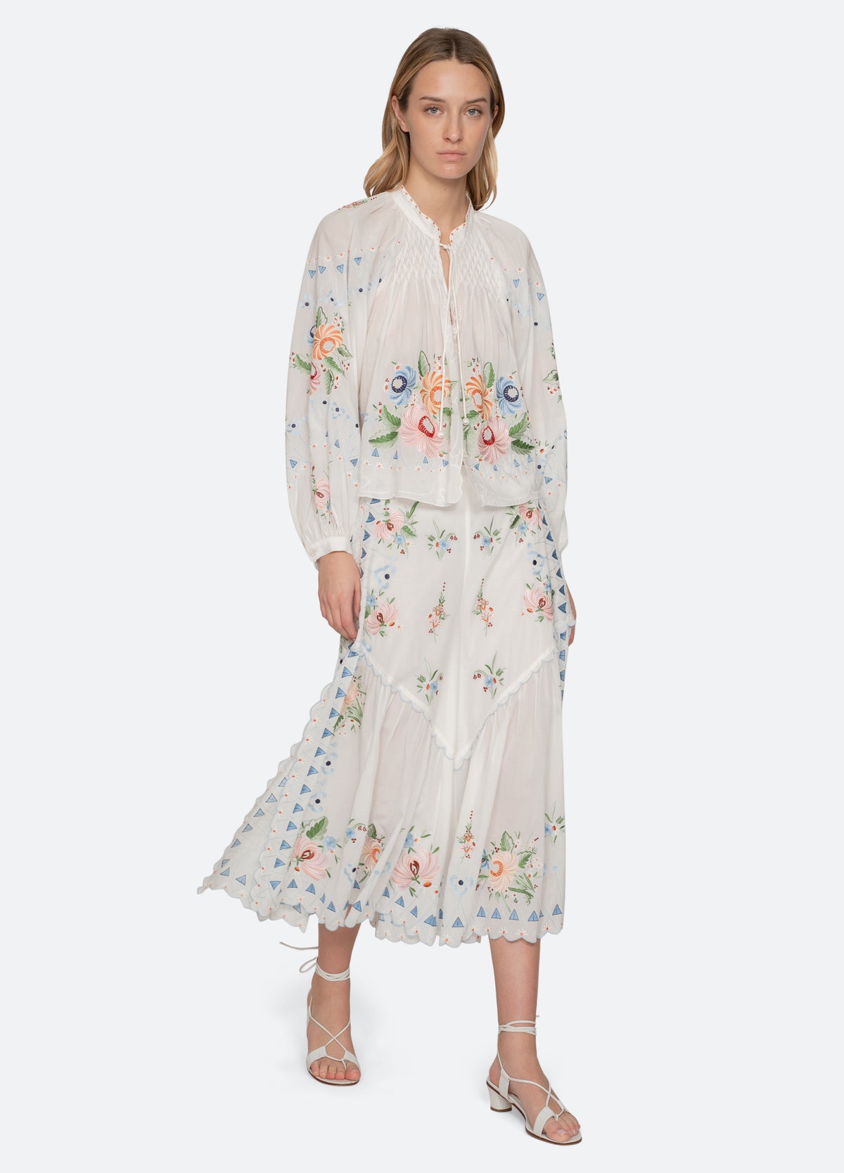 cream-serafina pants-full body view - 9