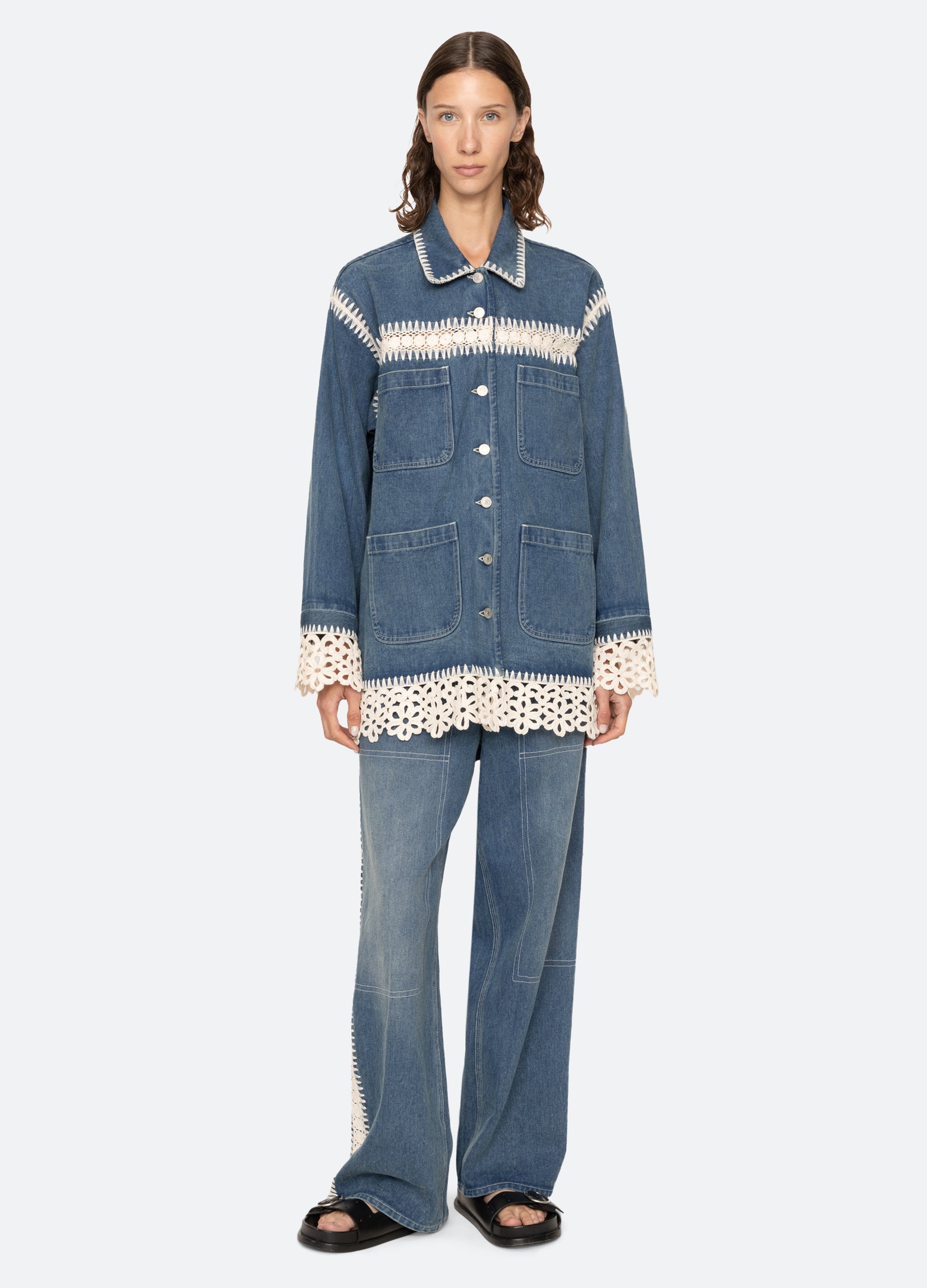 SEE SEE(シーシー) DENIM JACKET BLUE Stasia Jacket – Sea, New York