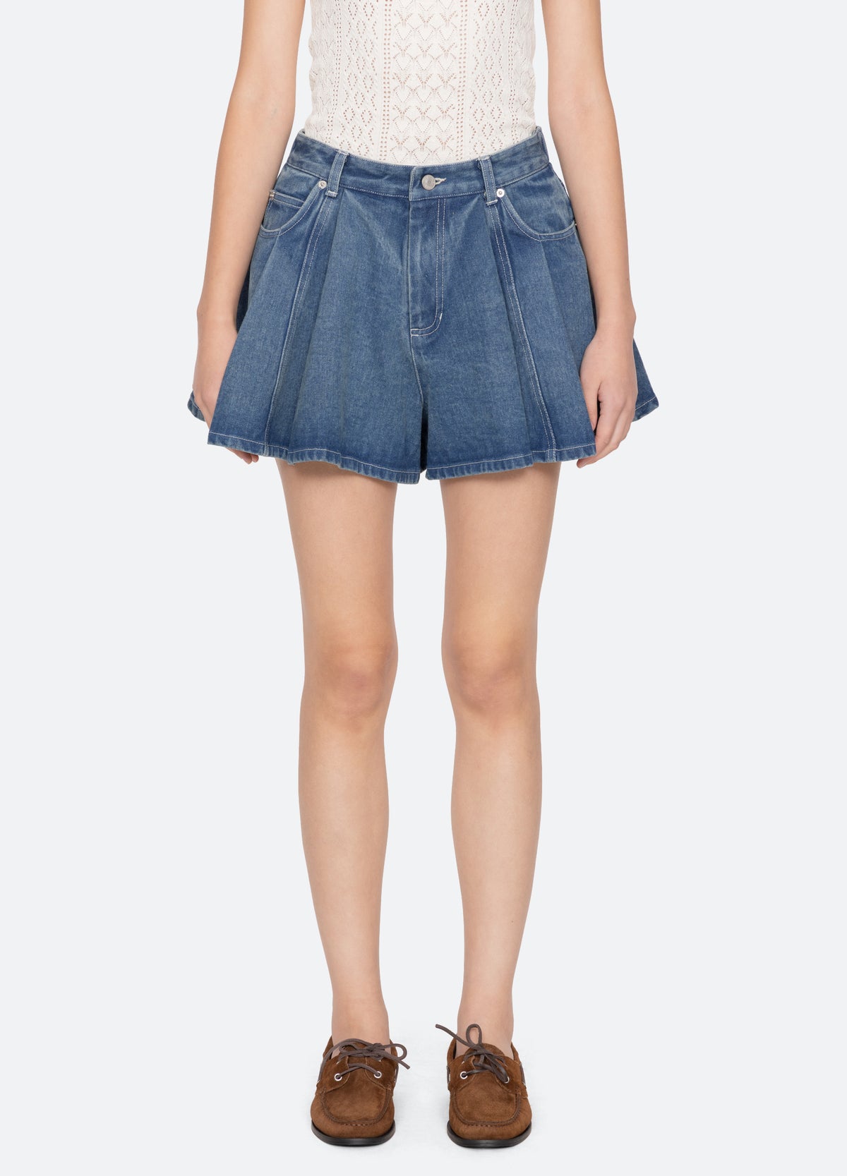 blue-stasia shorts-front view