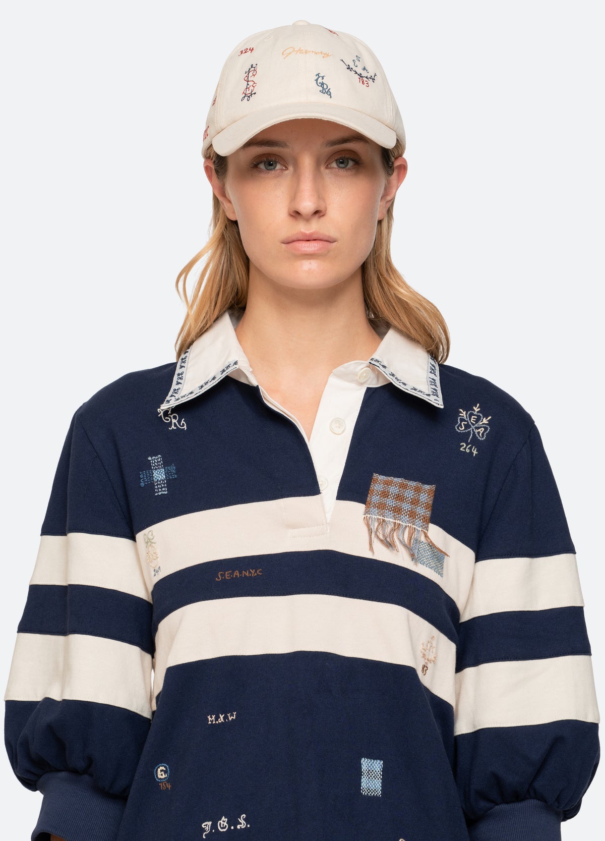 cream-claira hat-on model view - 6