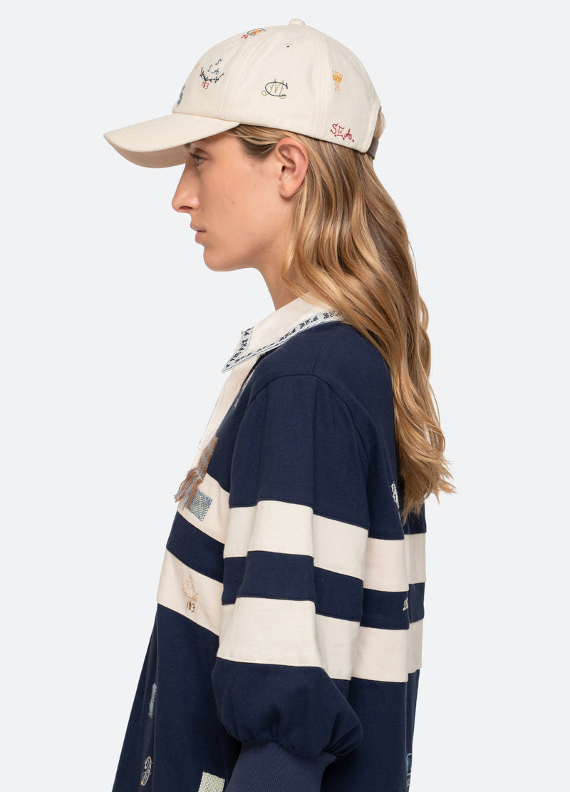 cream-claira hat-on model side view 2 - 8